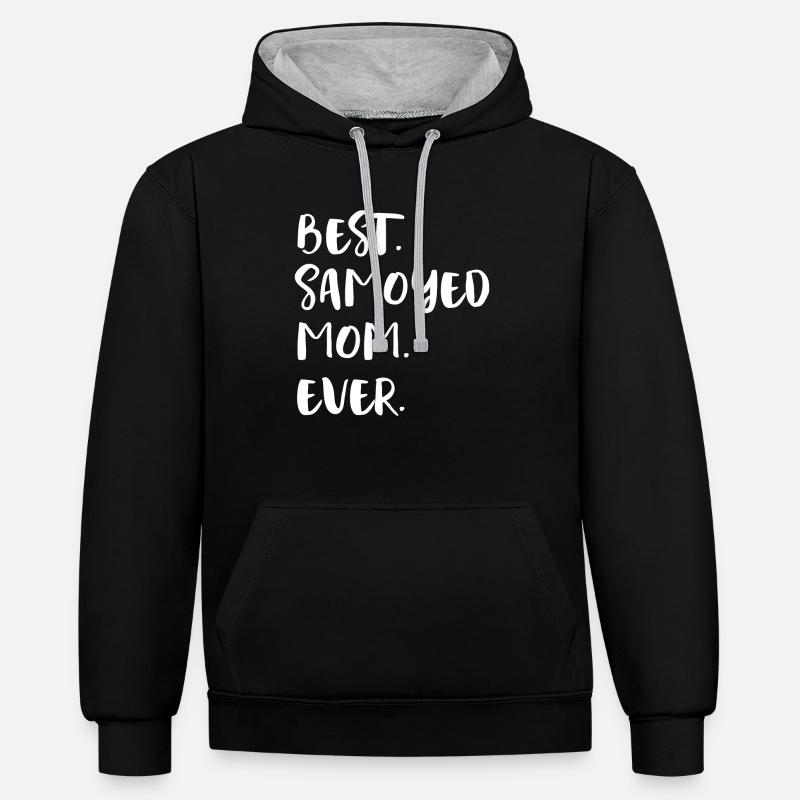 Samojede Samoyed - Sweat à capuche contrasté - noir/gris chiné