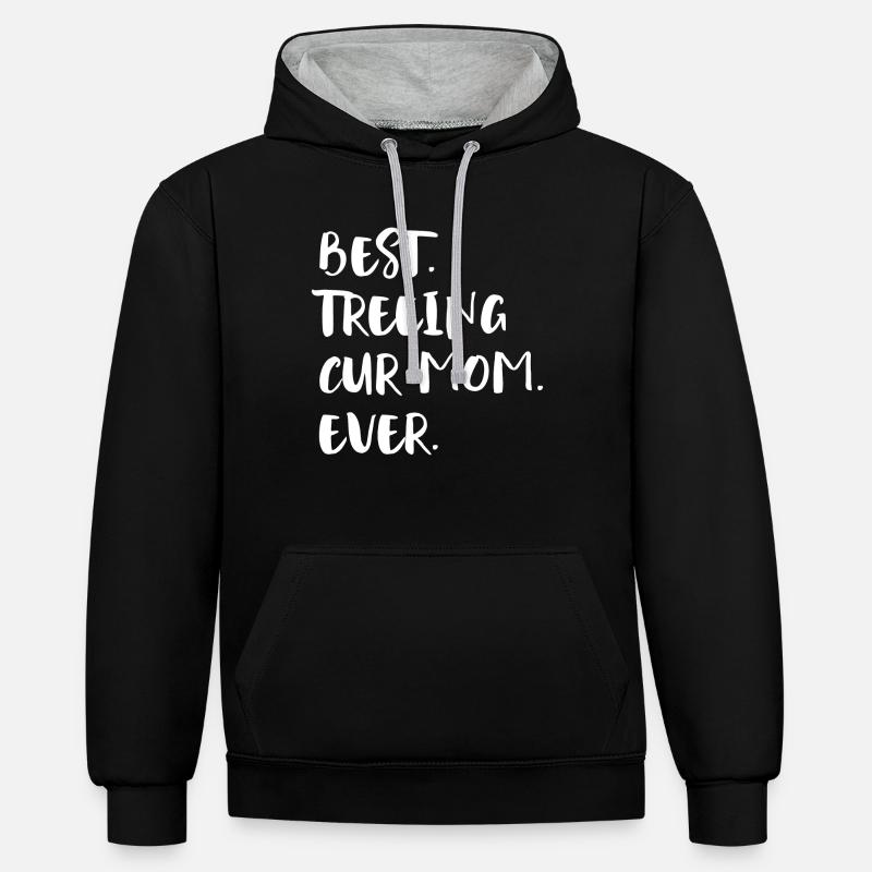 Treeing Cur Maman - Sweat à capuche contrasté - noir/gris chiné