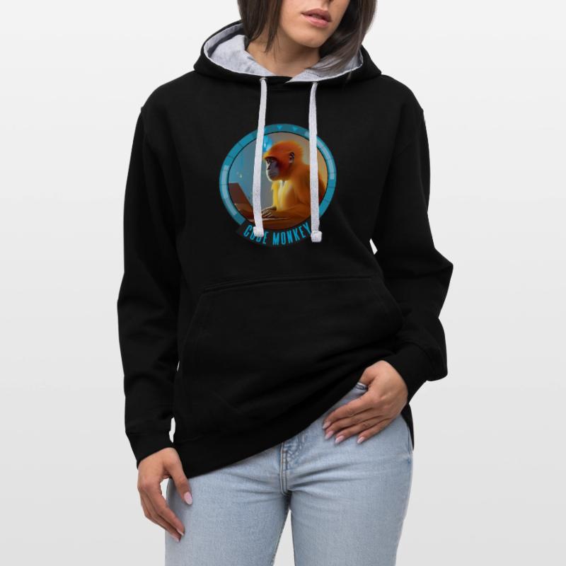 Code Monkey - IT - Programmer Contrast hoodie