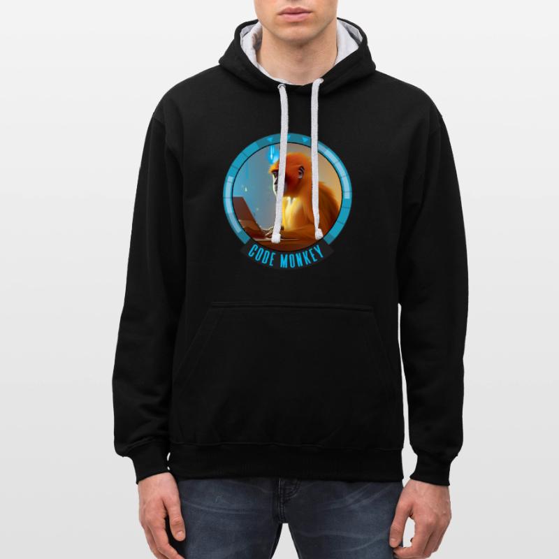 Code Monkey - IT - Programmer Contrast hoodie