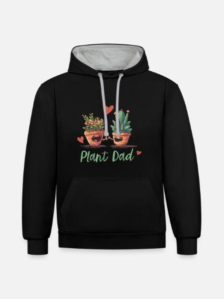 A garden lover's delight - Contrast hoodie - black/heather grey