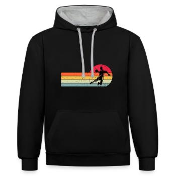 Handball Handballer - Kontrast-Hoodie - Schwarz/Grau meliert - Vorne - Anna (173cm) & Nico (186cm)