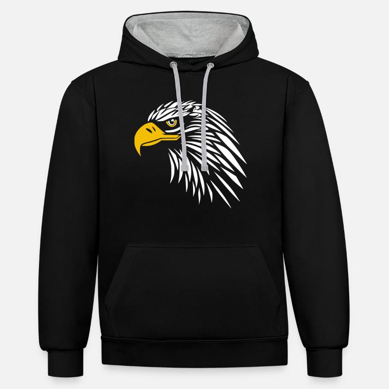 Aigle - Sweat à capuche contrasté - noir/gris chiné