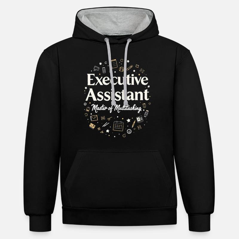 Assistent der Geschäftsführung Multitasking Expert - Kontrast-Hoodie - Schwarz/Grau meliert
