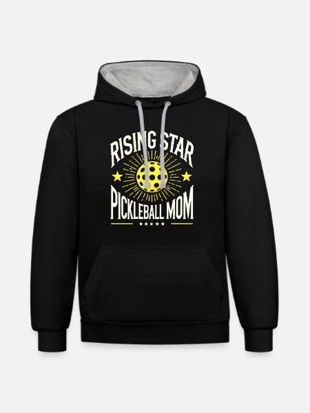 Rising Star Pickleball Mom - Contrast hoodie - black/heather grey