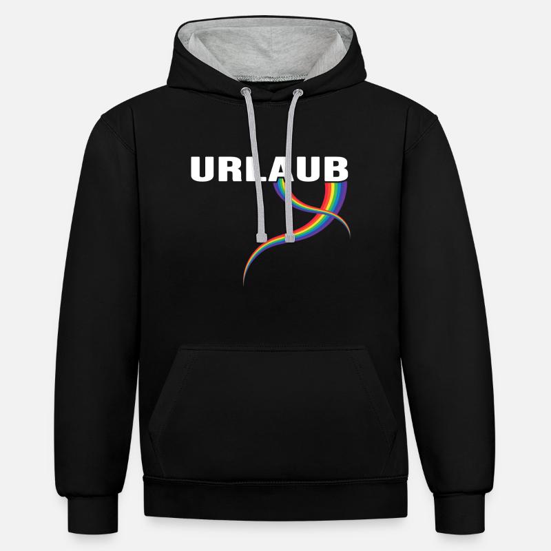 Destination arc-en-ciel de vacances - Sweat à capuche contrasté - noir/gris chiné