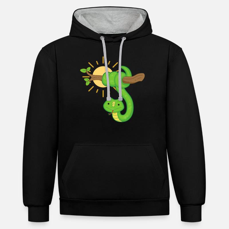 Serpent - Sweat à capuche contrasté - noir/gris chiné