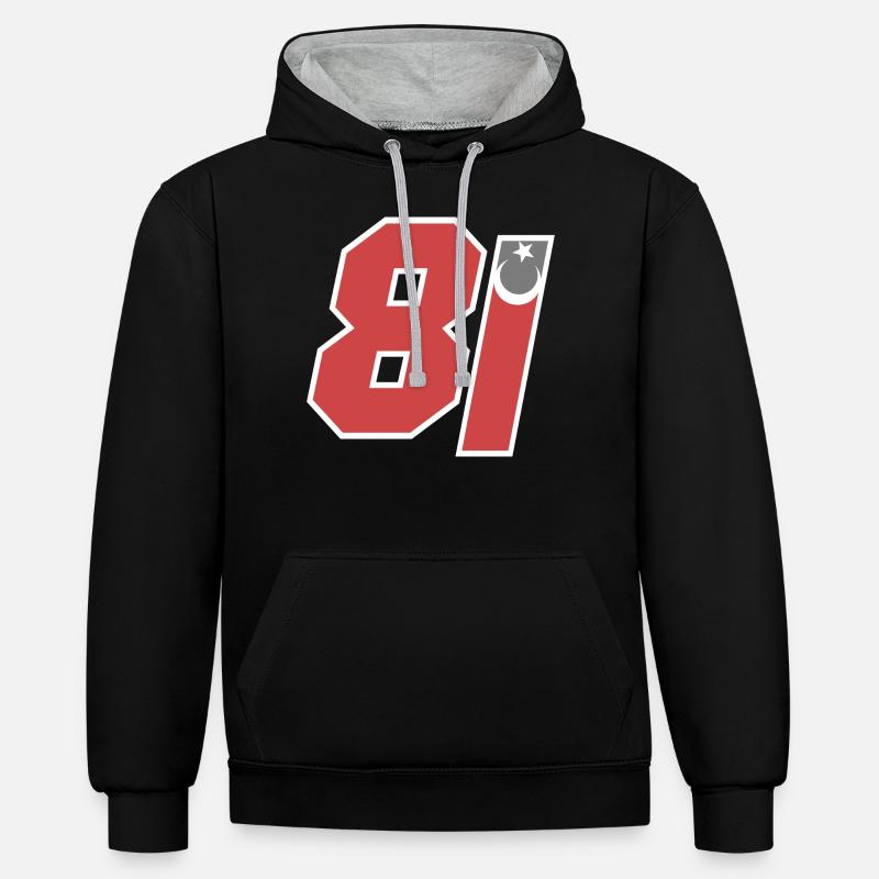 Düzce - Sweat à capuche contrasté - noir/gris chiné