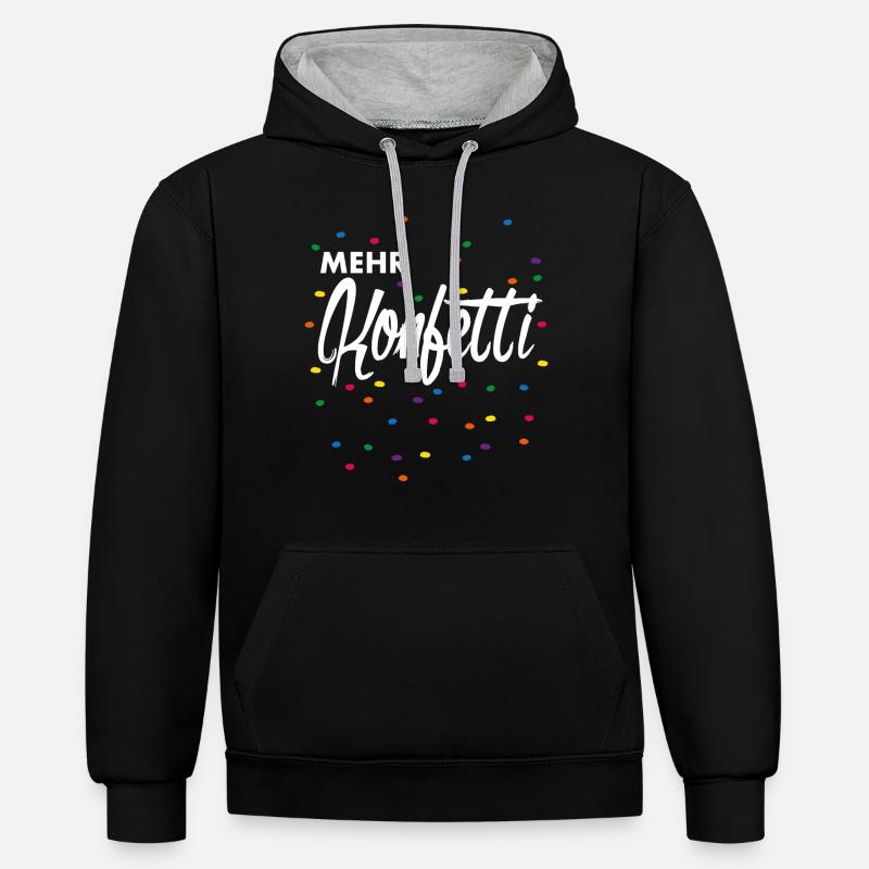 Plus confetti - Sweat à capuche contrasté - noir/gris chiné