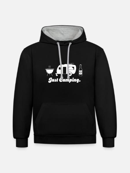 Just Camping Caravan - Contrast hoodie - black/heather grey