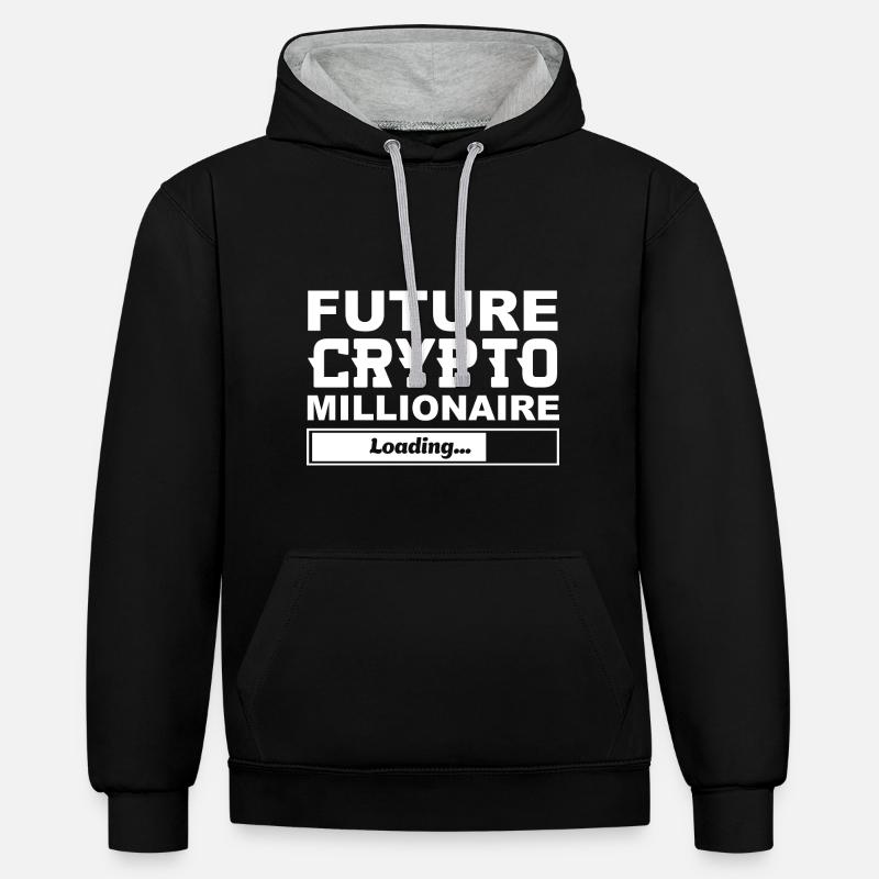 Future Crypto Millionaire is Loading - Contrast hoodie - black/heather grey