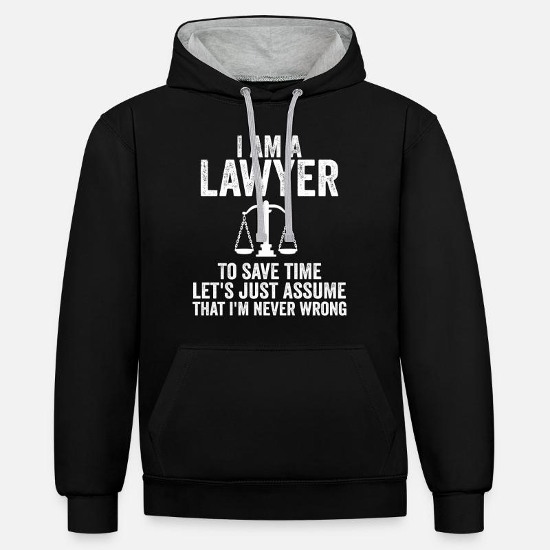 I Am A Lawyer - Sweat à capuche contrasté - noir/gris chiné
