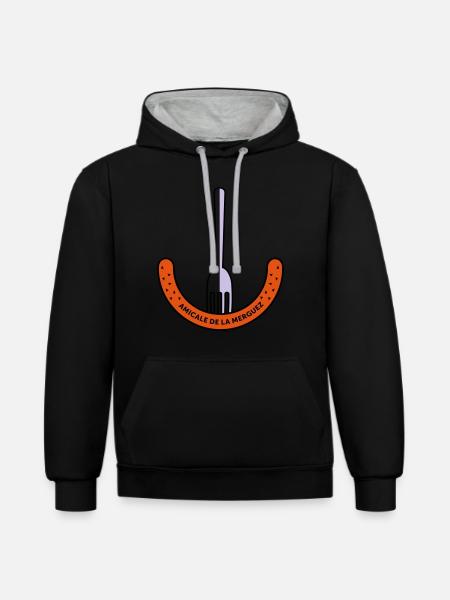 Amicale de la Merguez - Contrast hoodie - black/heather grey