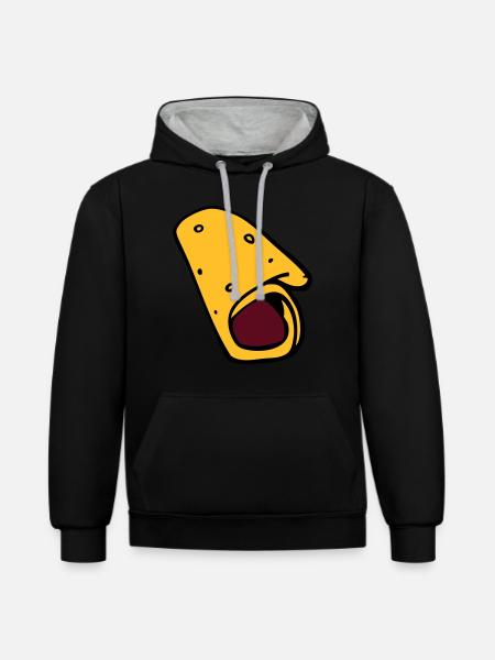 burrito pancake pancake sausage - Contrast hoodie - black/heather grey