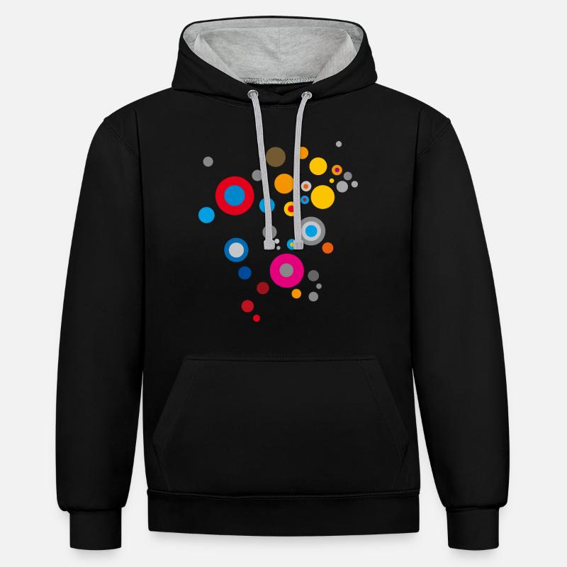 Motif de points - Sweat à capuche contrasté - noir/gris chiné