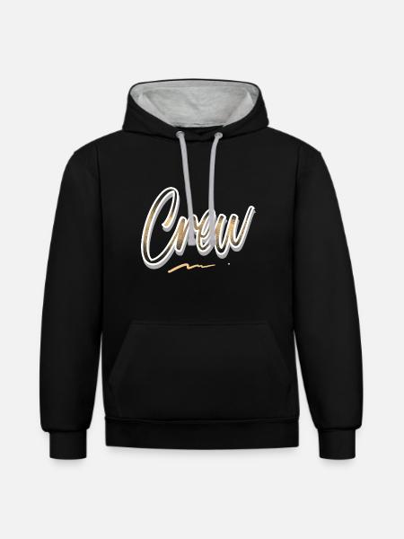 Équipage - Sweat à capuche contrasté - noir/gris chiné