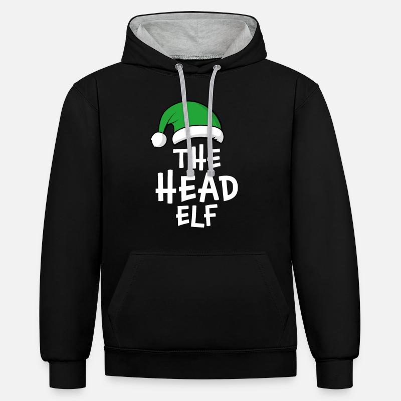 Le chef elfe - Sweat à capuche contrasté - noir/gris chiné