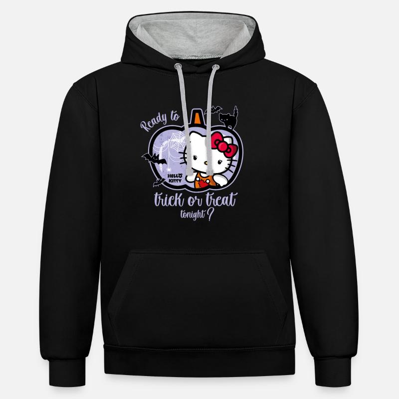 Hello Kitty Halloween Truco o trato - Sudadera con capucha contraste - negro/gris jaspeado