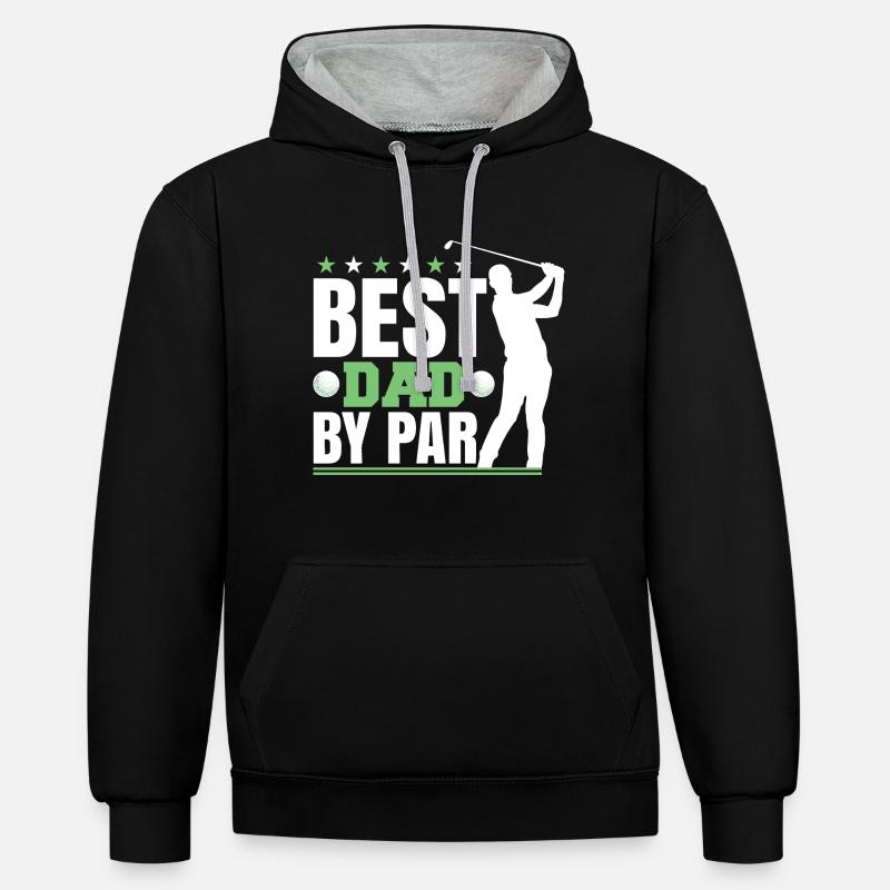 Meilleur papa par - Sweat à capuche contrasté - noir/gris chiné