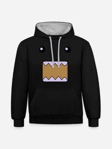 Domo - Sweat à capuche contrasté - noir/gris chiné