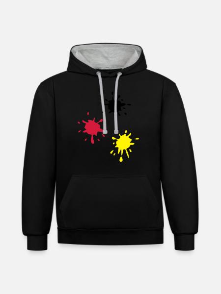 Art, paint (super cheap!) - Contrast hoodie - black/heather grey