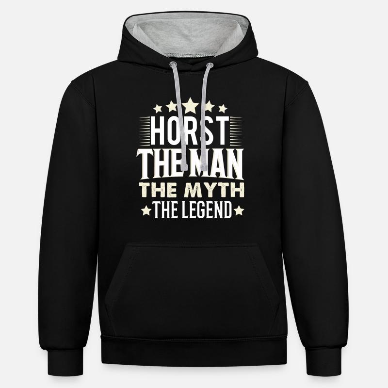 môle - Sweat à capuche contrasté - noir/gris chiné