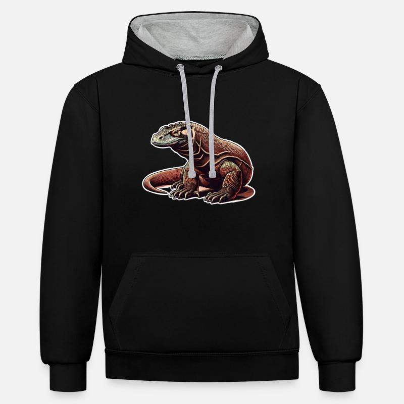 Komodo Dragon - Sweat à capuche contrasté - noir/gris chiné