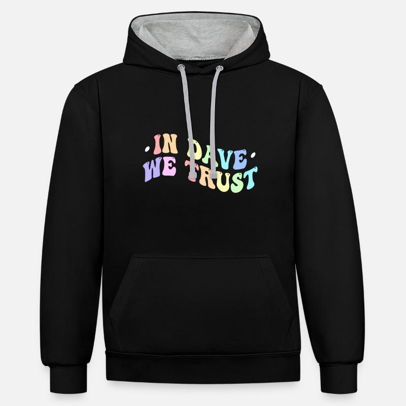 Dans Dave We Trust - Sweat à capuche contrasté - noir/gris chiné