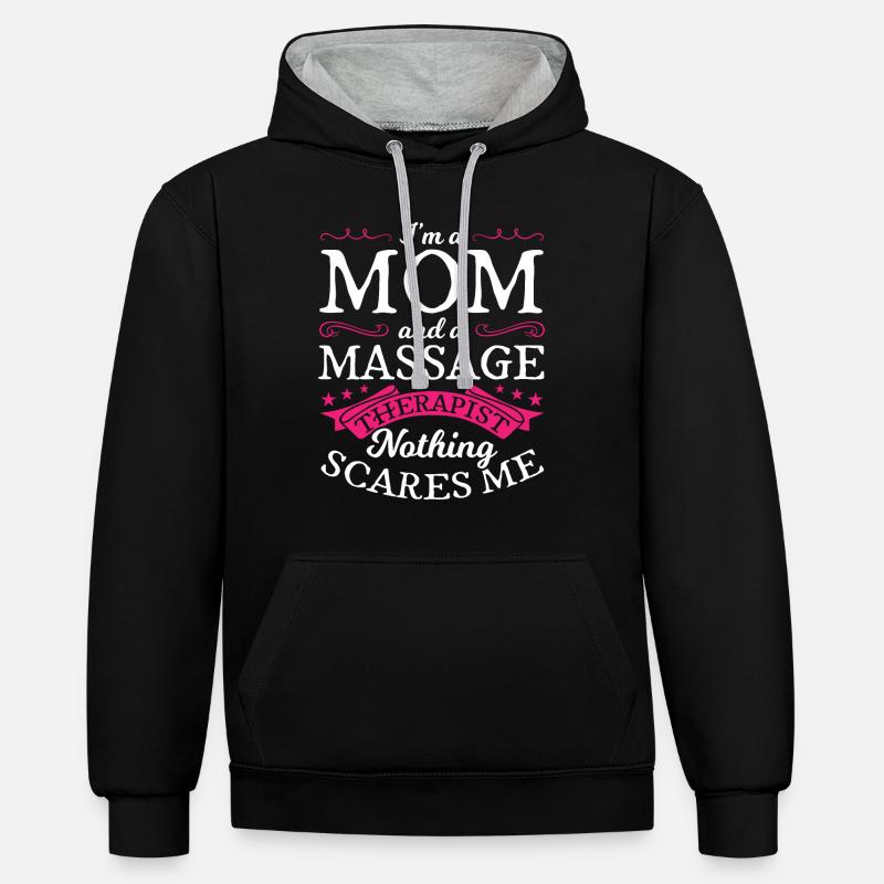 Masseur Mutter Massagetherapie Geschenk - Kontrast-Hoodie - Schwarz/Grau meliert