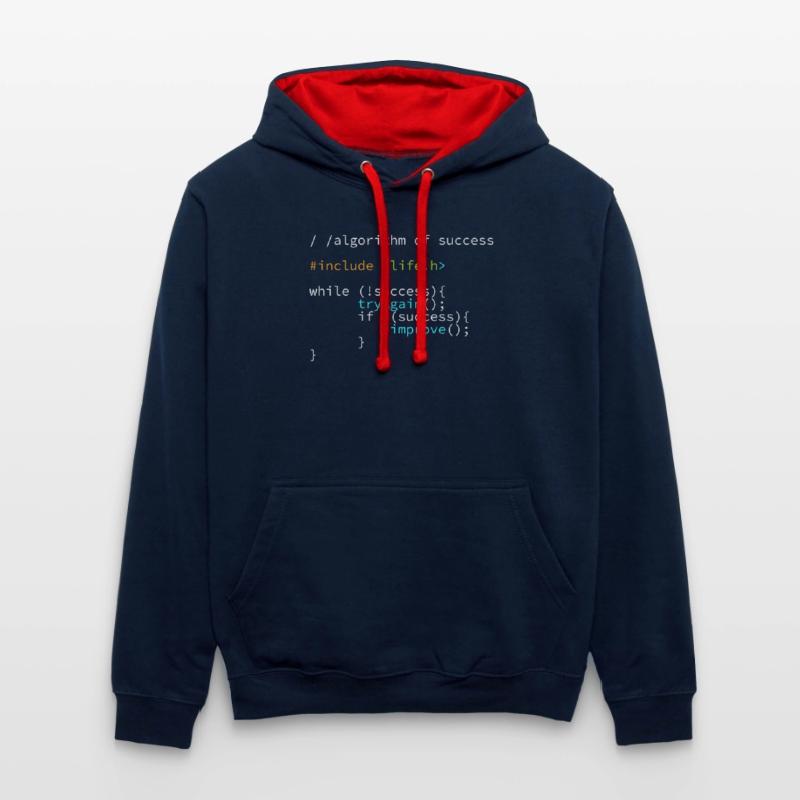 Entwickler Programmierer Erfolgs Code Coder Kontrast-Hoodie