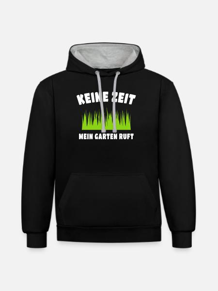 Garten Gärtnern Kleingärtner Hobbygärtner - Kontrast-Hoodie - Schwarz/Grau meliert