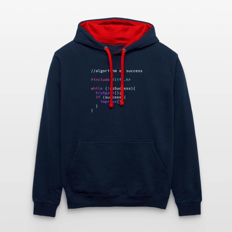 Algorithmus Erfolg Programmierer Programmcode Kontrast-Hoodie