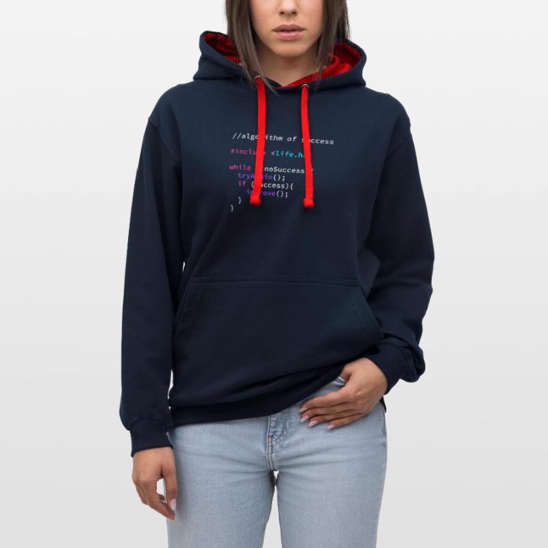 Algorithmus Erfolg Programmierer Programmcode Kontrast-Hoodie