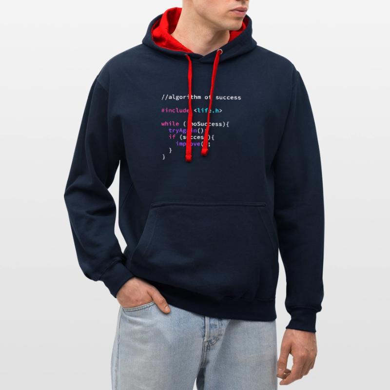 Algorithmus Erfolg Programmierer Programmcode Kontrast-Hoodie