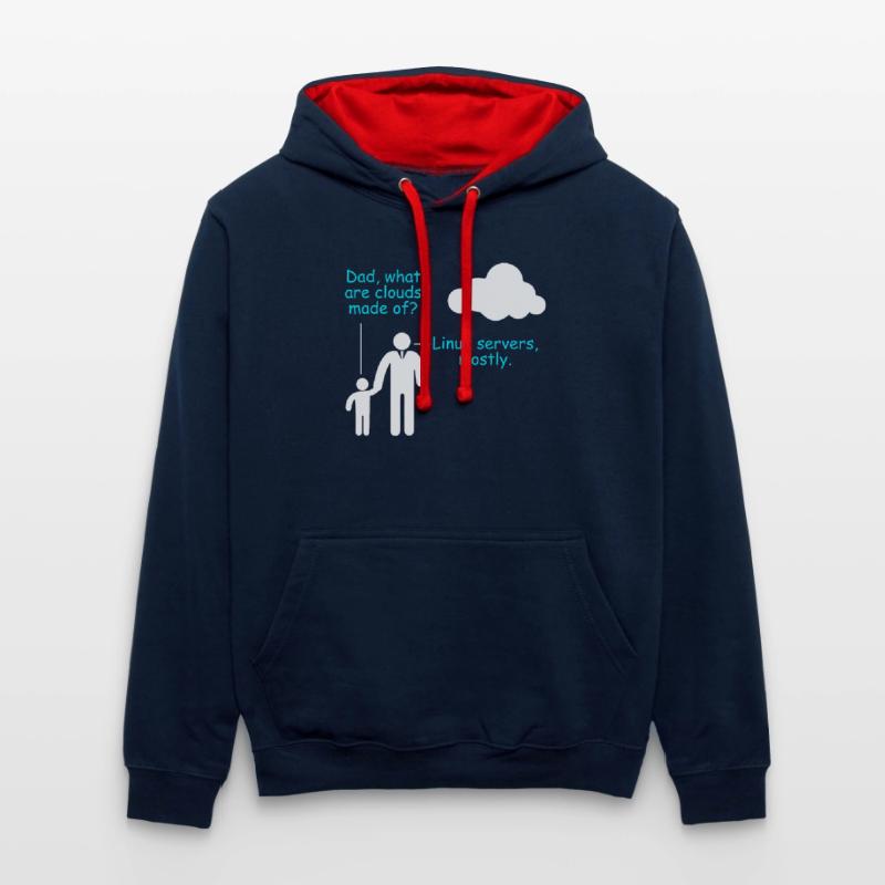 Coder Software Entwickler Witz Cloud Linux Server Kontrast-Hoodie