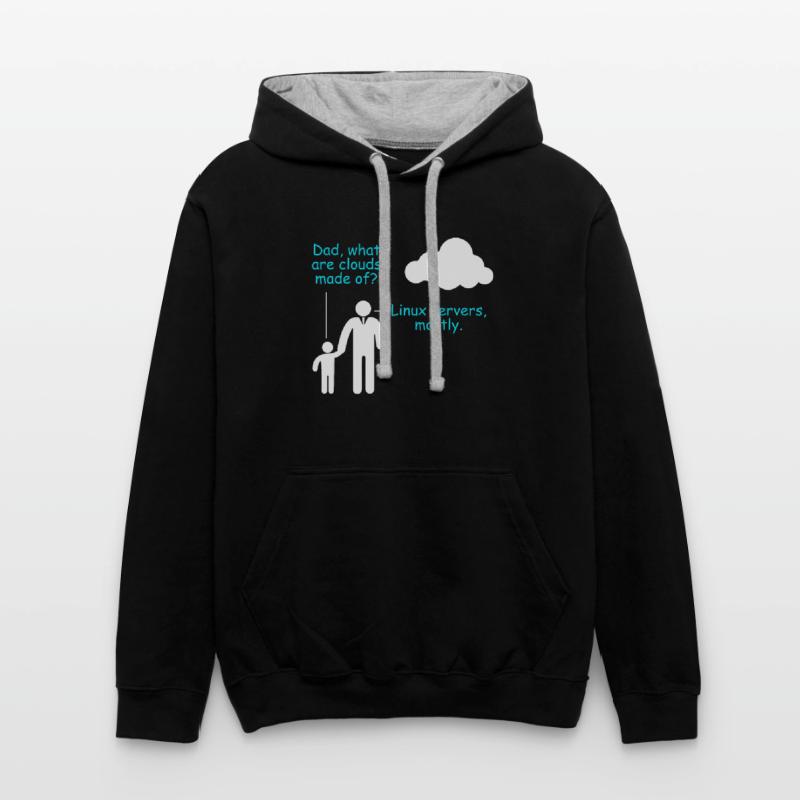 Coder Software Entwickler Witz Cloud Linux Server Kontrast-Hoodie