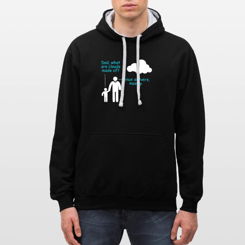 Coder Software Entwickler Witz Cloud Linux Server Kontrast-Hoodie