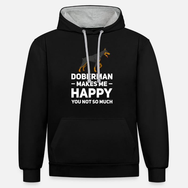 Doberman Doberman Cadeau - Sweat à capuche contrasté - noir/gris chiné