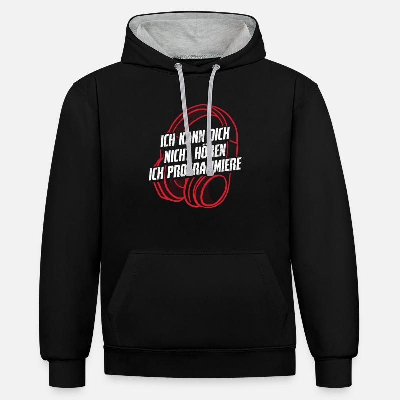 Informatik Informatiker Programmierer - Kontrast-Hoodie - Schwarz/Grau meliert