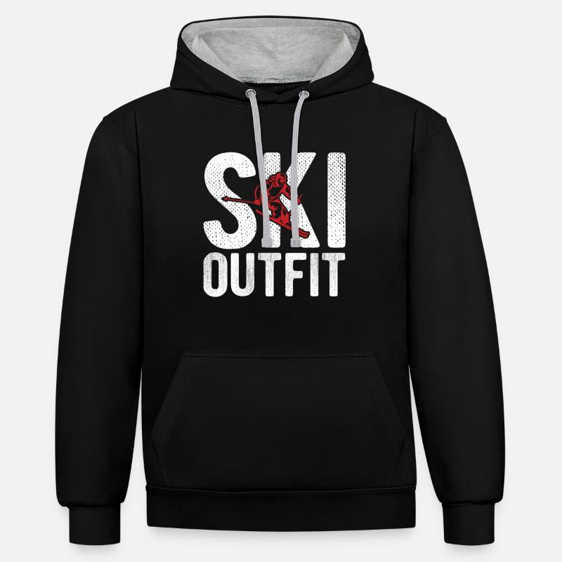Ski Poison - Sweat à capuche contrasté - noir/gris chiné