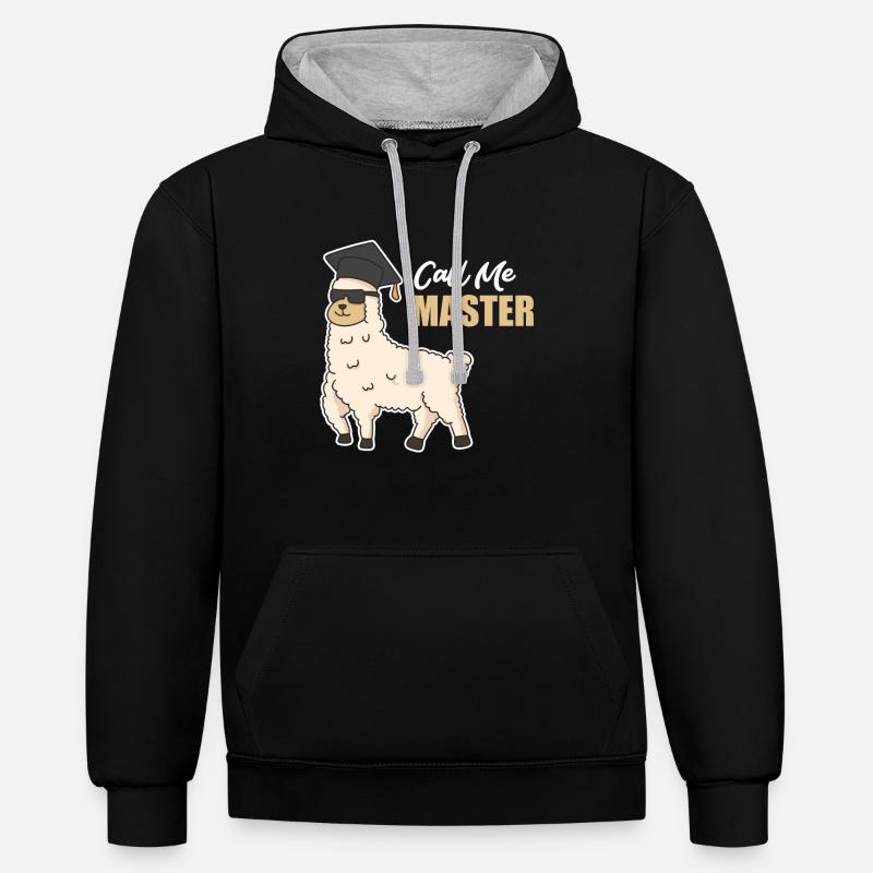 Alpaga Master Master - Sweat à capuche contrasté - noir/gris chiné
