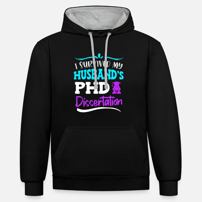 Promotion Doktor 2022 Ehefrau - Kontrast-Hoodie - Schwarz/Grau meliert