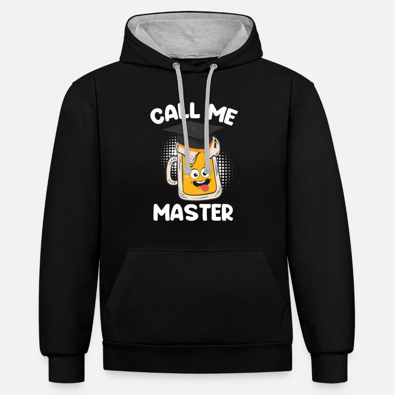 Master Abschluss Master 2022 Master - Kontrast-Hoodie - Schwarz/Grau meliert
