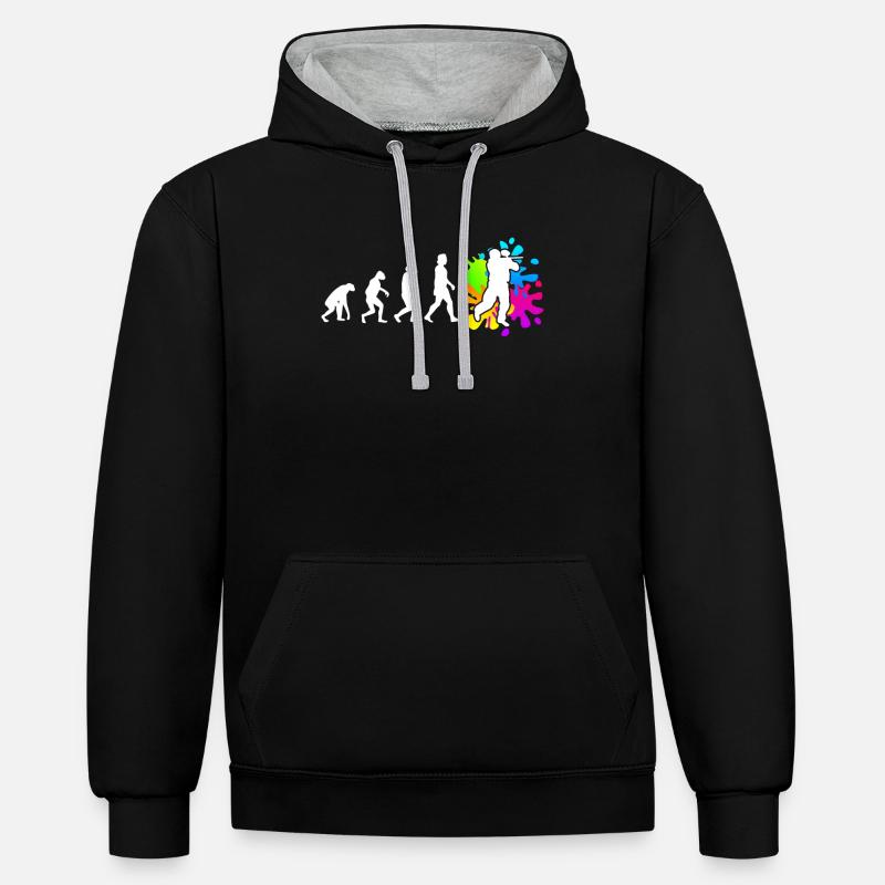 Paintball Evolution Paintballer - Sweat à capuche contrasté - noir/gris chiné