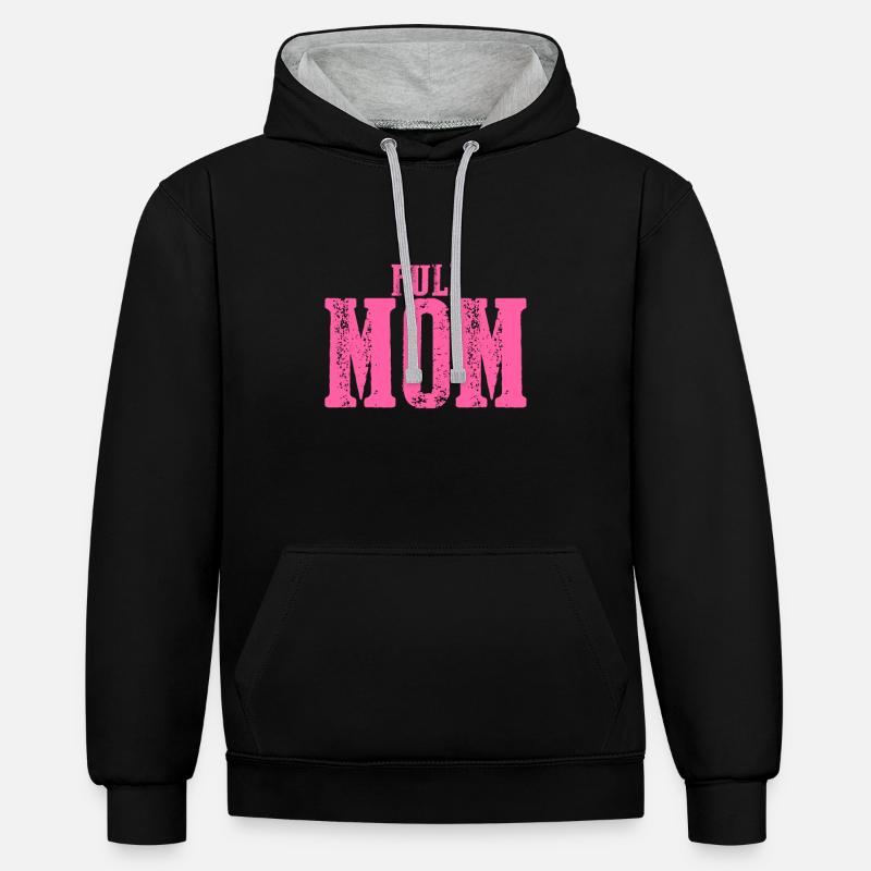 Puli maman Chien - Sweat à capuche contrasté - noir/gris chiné