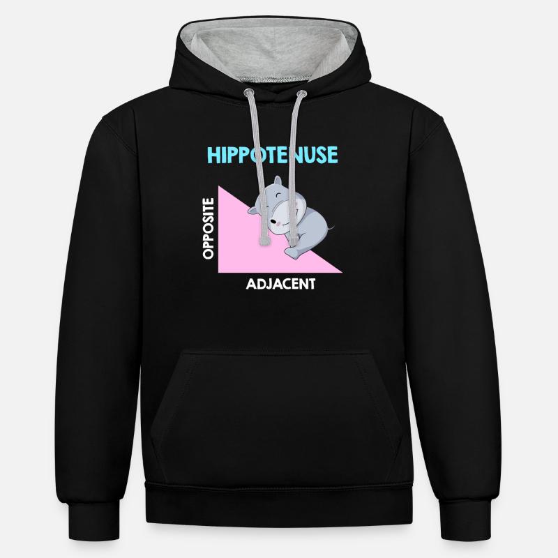 Analyse de l’algèbre d’Hippotenuse - Sweat à capuche contrasté - noir/gris chiné