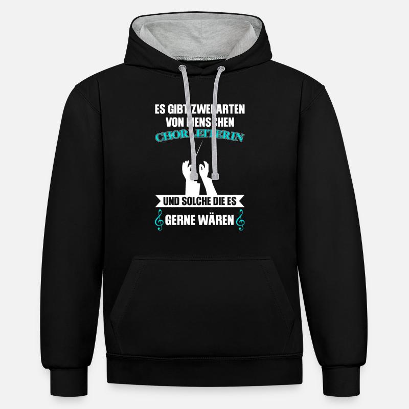 Chorleiterin Beruf Dirigentin Geschenk - Kontrast-Hoodie - Schwarz/Grau meliert