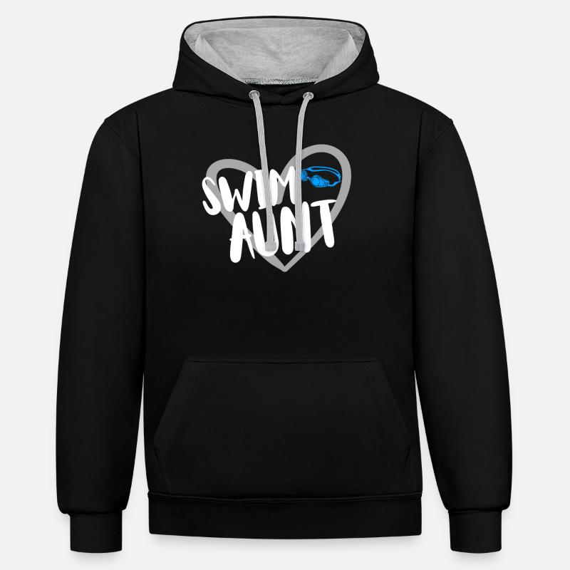 Nageur Nageant Dicton - Sweat à capuche contrasté - noir/gris chiné
