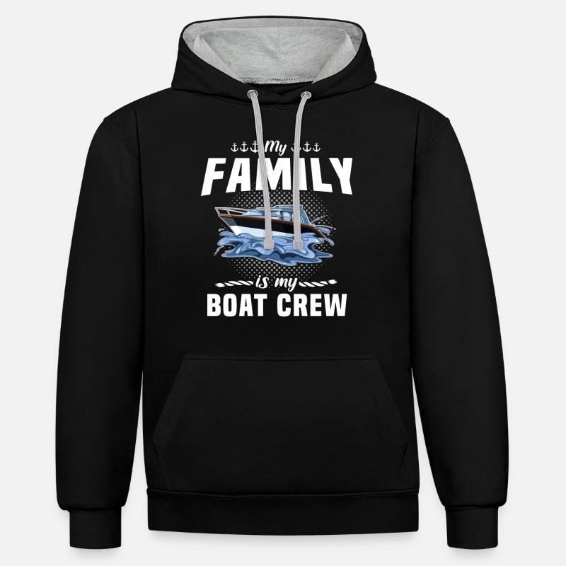 Capitaine Équipage du bateau - Sweat à capuche contrasté - noir/gris chiné