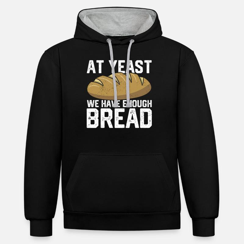 Funny bread baker - Contrast hoodie - black/heather grey